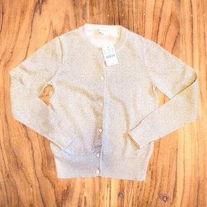 J. Crew Kids crewcuts Metallic Gold Cardigan Size 8